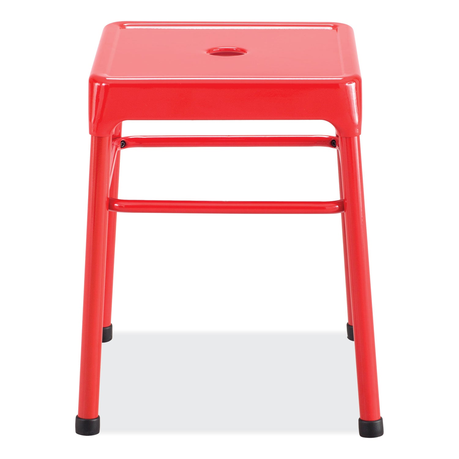 Safco Steel GuestBistro Stool, Backless, Supports Up to 250 lb, 18" Seat Height, Red Seat, Red Base (6604RD)