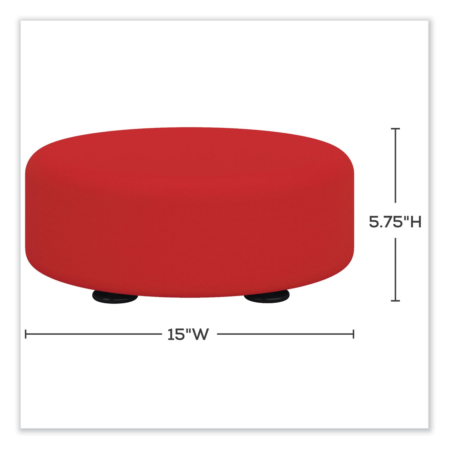 Safco Learn 15" Round Vinyl Floor Seat, 15" dia x 5.75"h, Red (8121RV)