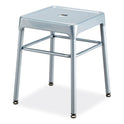 Safco Steel GuestBistro Stool, Backless, Supports Up to 250 lb, 18" Seat Height, Silver Seat, Silver Base (6604SL)