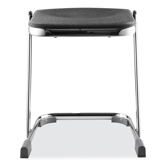 NPS 6600 Series Elephant Z-Stool, Backless, Supports Up to 500lb, 18" Seat Height, Black Seat, Chrome Frame (6618)