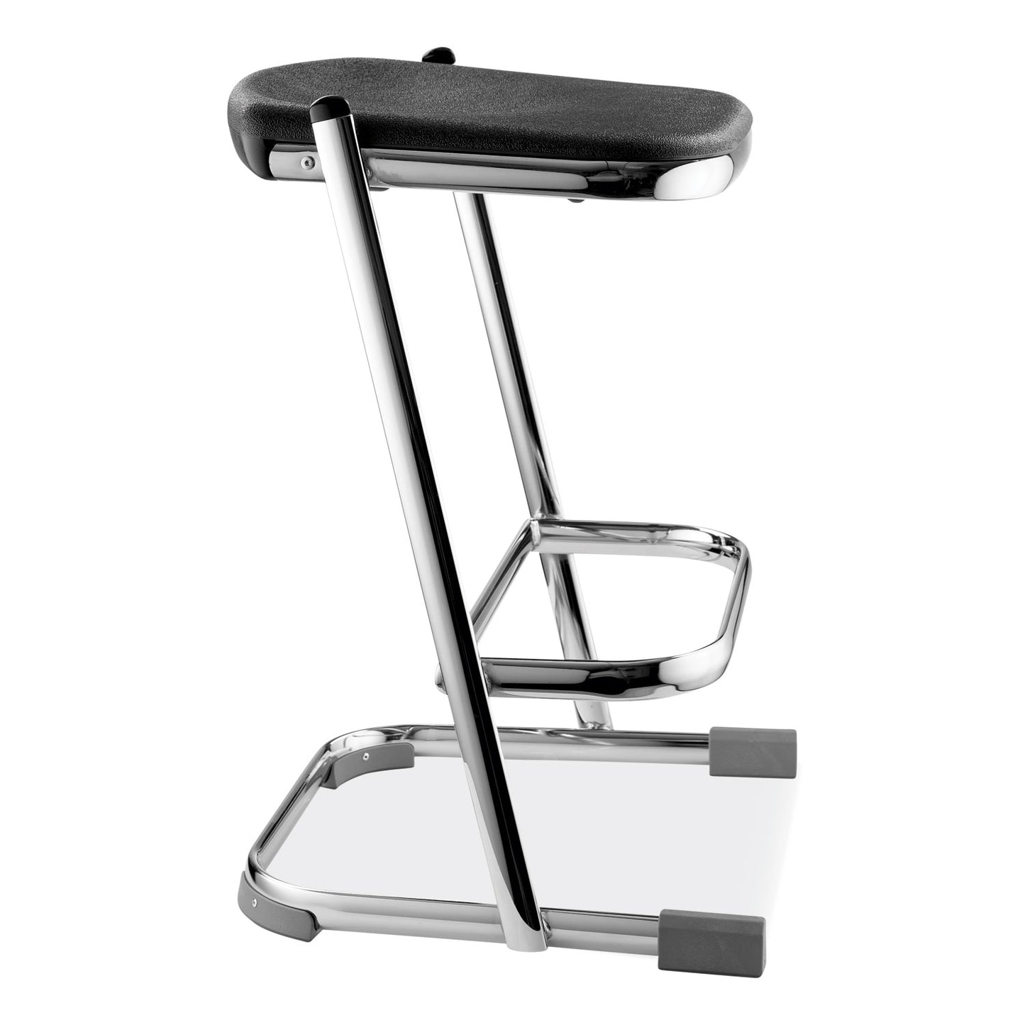 NPS 6600 Series Elephant Z-Stool, Backless, Supports Up to 500 lb, 24" Seat Height, Black Seat, Chrome Frame (6624)