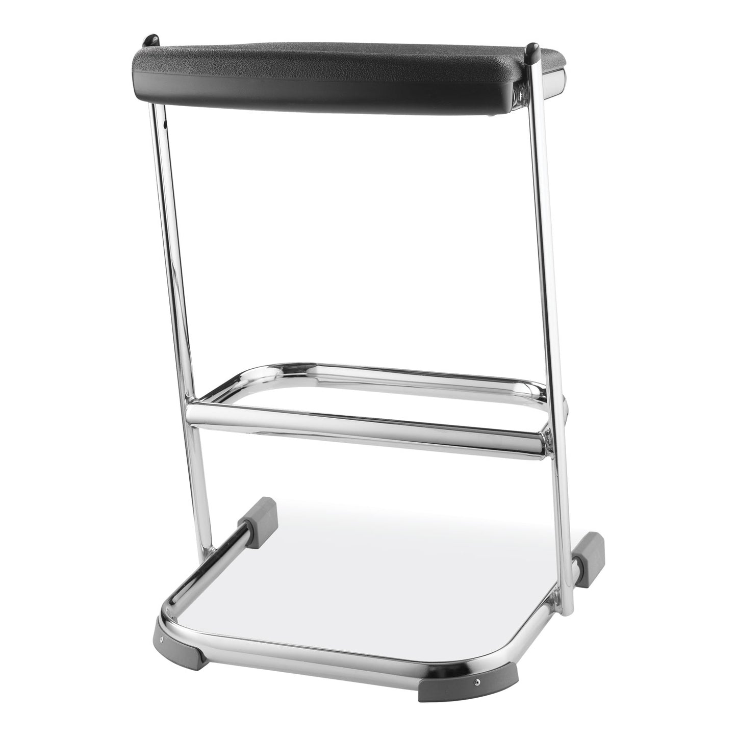 NPS 6600 Series Elephant Z-Stool, Backless, Supports Up to 500 lb, 24" Seat Height, Black Seat, Chrome Frame (6624)