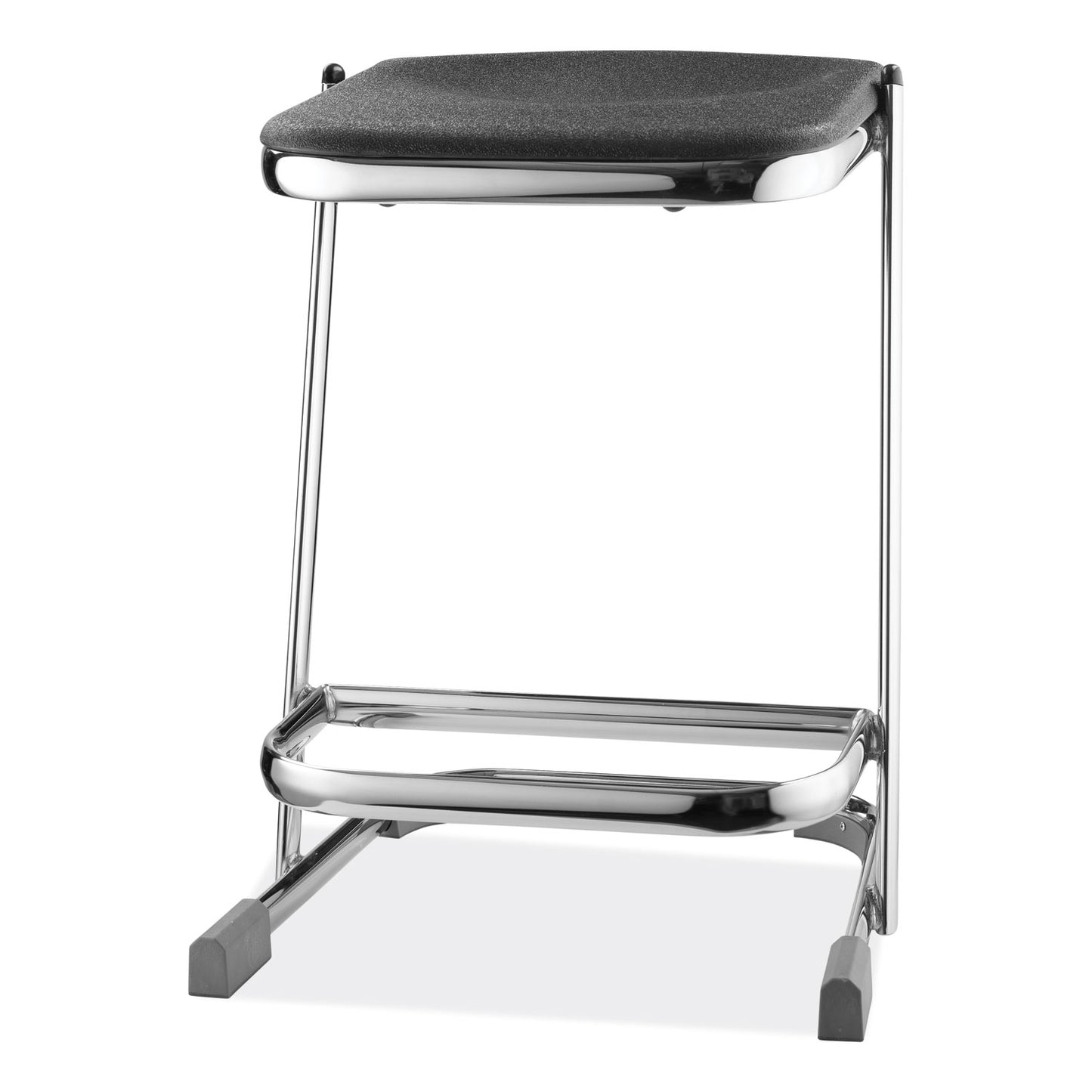 NPS 6600 Series Elephant Z-Stool, Backless, Supports Up to 500 lb, 22" Seat Height, Black Seat, Chrome Frame (6622)