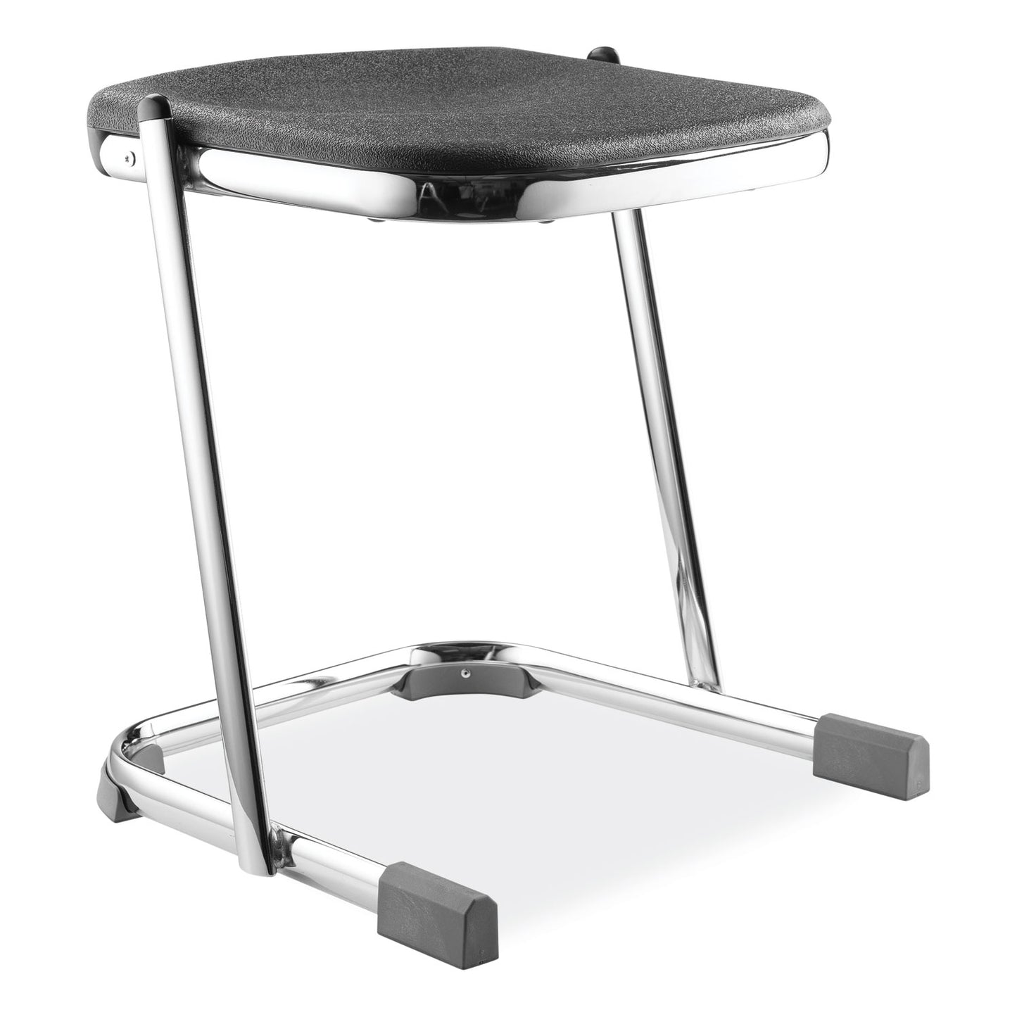 NPS 6600 Series Elephant Z-Stool, Backless, Supports Up to 500lb, 18" Seat Height, Black Seat, Chrome Frame (6618)