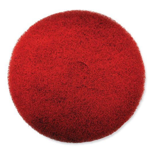 SC Johnson Professional EZ CARE Heavy Duty Scrub Pad, 17" Diameter, Red/Gray, 5/Carton (311183)