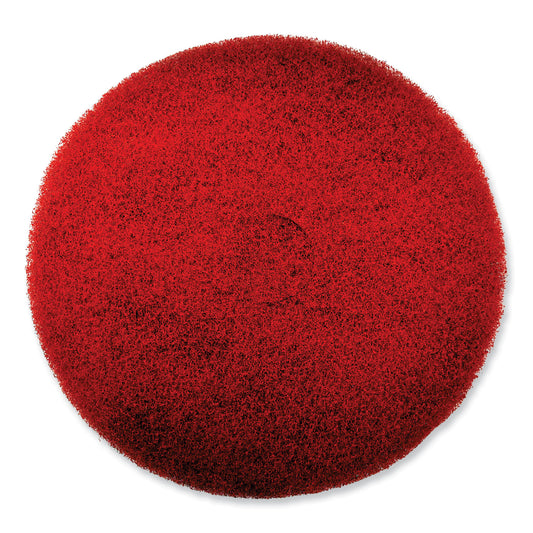 SC Johnson Professional EZ CARE Heavy Duty Scrub Pad, 16" Diameter, Red/Gray, 5/Carton (319310)