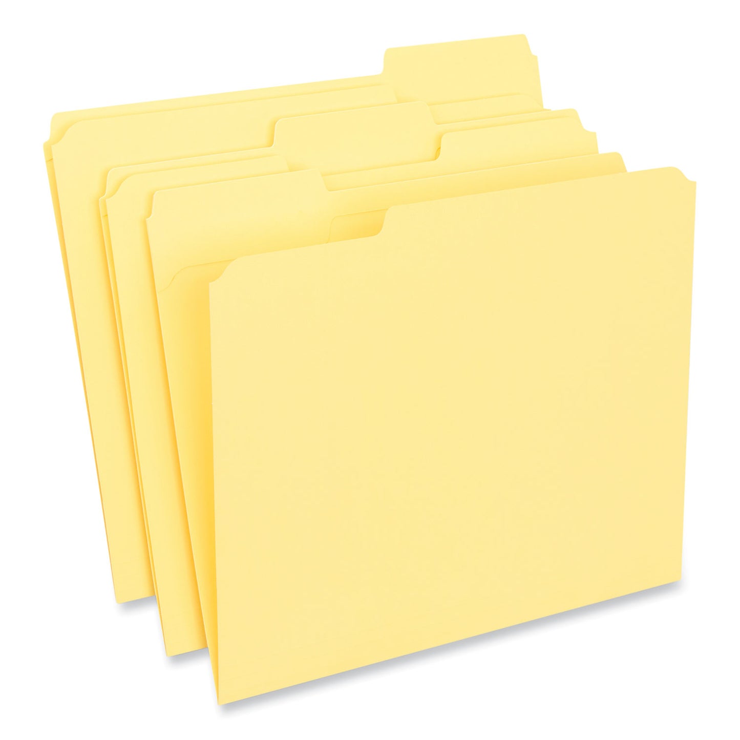 Universal Reinforced Top-Tab File Folders, 1/3-Cut Tabs: Assorted, Letter Size, 1" Expansion, Yellow, 100/Box (16164)