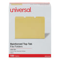 Universal Reinforced Top-Tab File Folders, 1/3-Cut Tabs: Assorted, Letter Size, 1" Expansion, Yellow, 100/Box (16164)