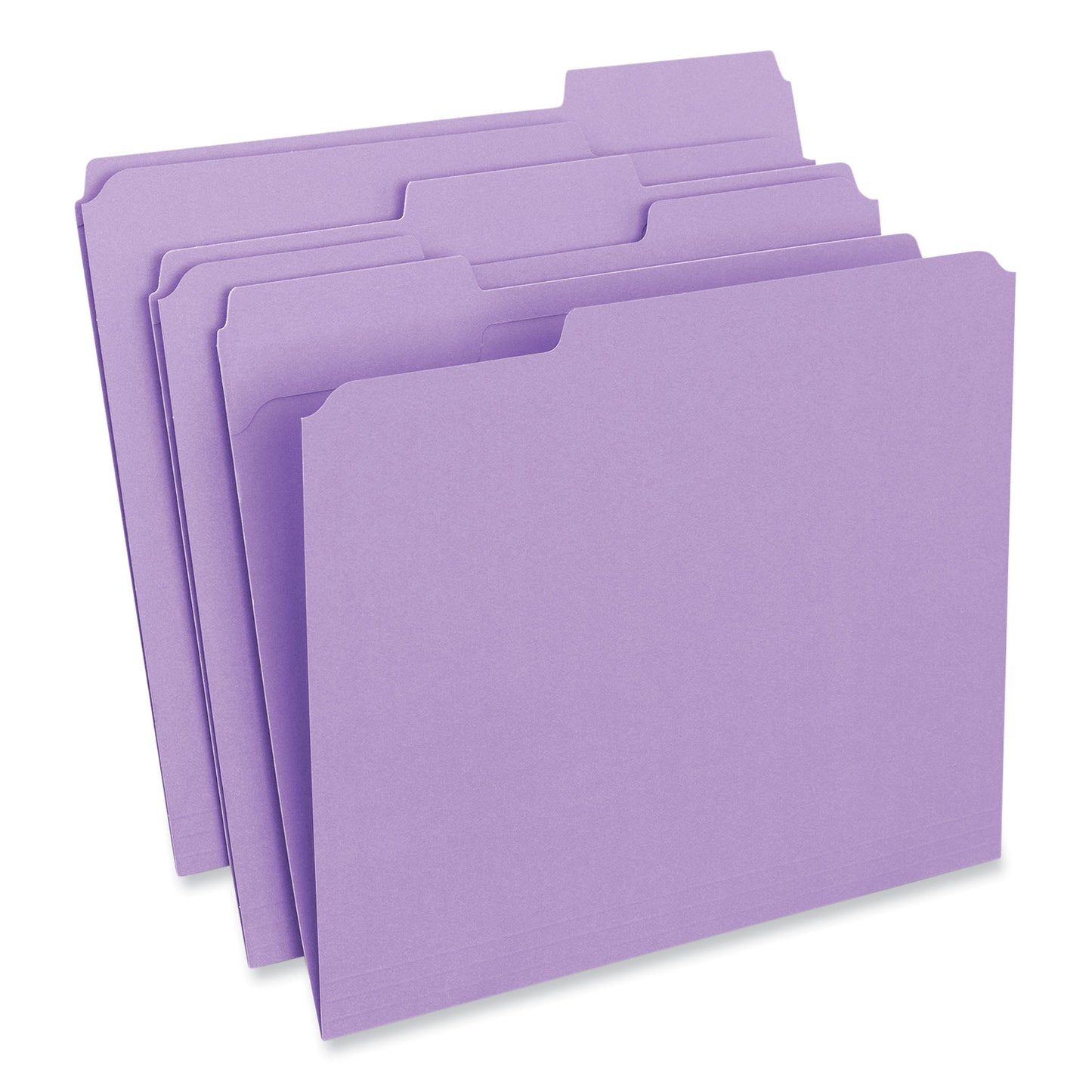 Universal Reinforced Top-Tab File Folders, 1/3-Cut Tabs: Assorted, Letter Size, 1" Expansion, Violet, 100/Box (16165)