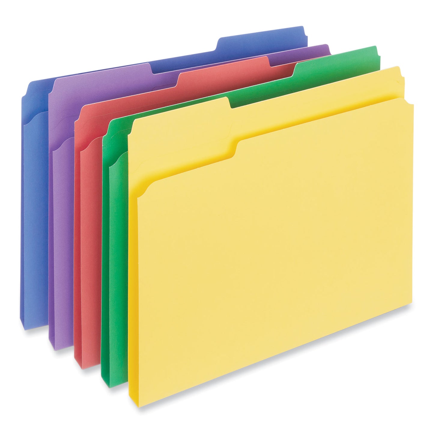 Universal Reinforced Top-Tab File Folders, 1/3-Cut Tabs: Assorted, Letter Size, 1" Expansion, Assorted Colors, 100/Box (16166)