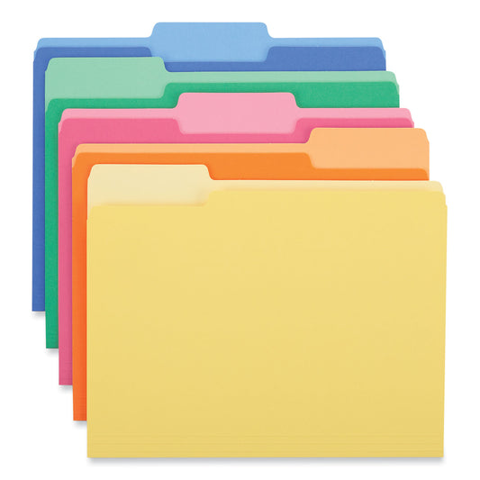 Universal Deluxe Heavyweight File Folders, 1/3-Cut Tabs: Assorted, Letter Size, 0.75" Expansion, Assorted Colors, 50/Box (16466)