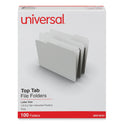 Universal Top Tab File Folders, 1/3-Cut Tabs: Assorted, Letter Size, 0.75" Expansion, Gray, 100/Box (18101)