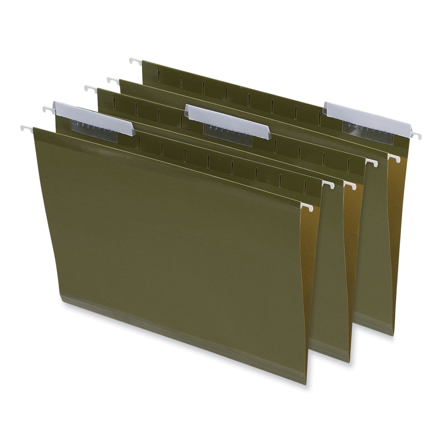 Universal Deluxe Reinforced Recycled Hanging File Folders, Letter Size, 1/3-Cut Tabs, Standard Green, 25/Box (24113)