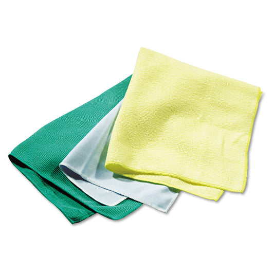 Rubbermaid Commercial Reusable Cleaning Cloths, Microfiber, 16 x 16, Yellow, 12/Carton (Q610)