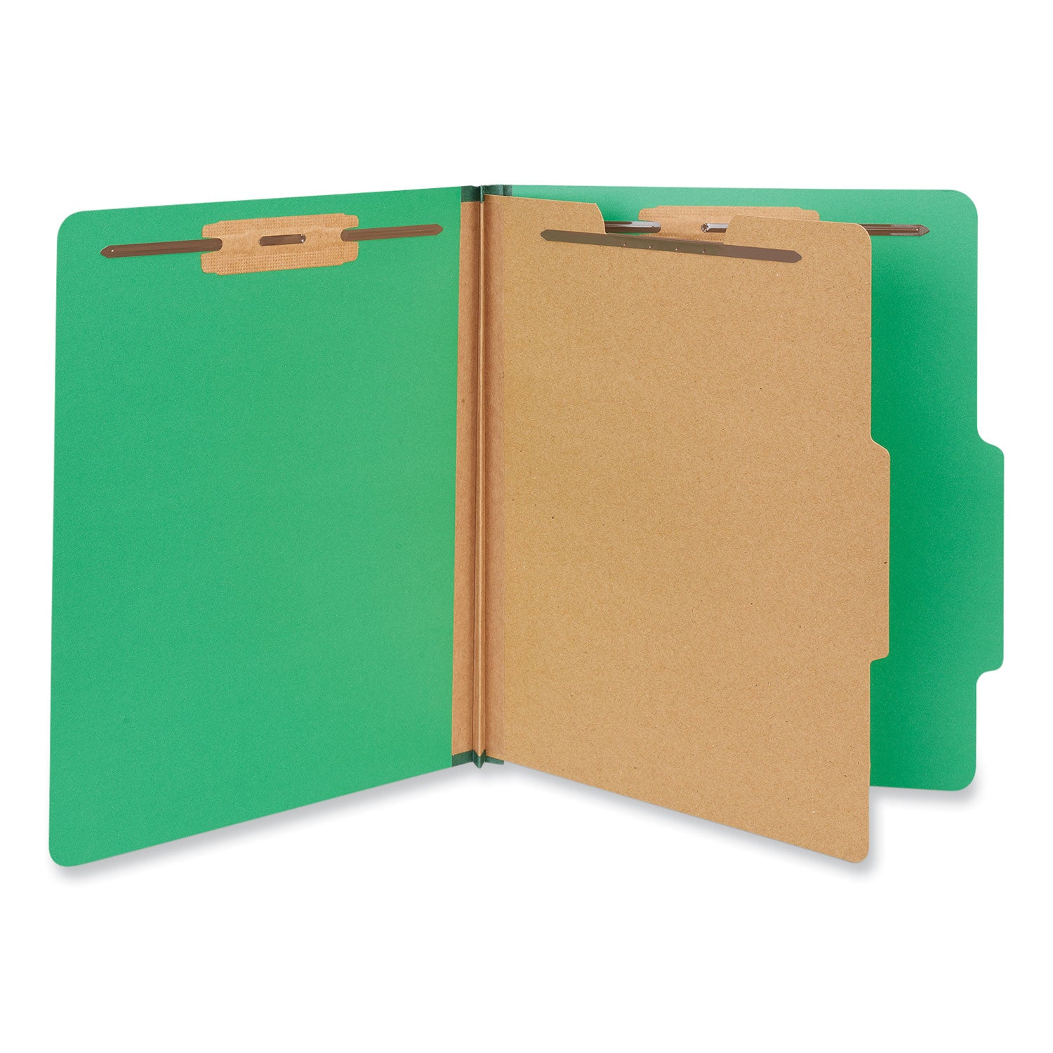 Universal Bright Colored Pressboard Classification Folders, 2" Expansion, 1 Divider, 4 Fasteners, Letter Size, Emerald Green, 10/Box (10202)