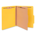 Universal Bright Colored Pressboard Classification Folders, 2" Expansion, 1 Divider, 4 Fasteners, Letter Size, Yellow Exterior, 10/Box (10204)