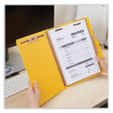 Universal Bright Colored Pressboard Classification Folders, 2" Expansion, 1 Divider, 4 Fasteners, Letter Size, Yellow Exterior, 10/Box (10204)