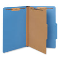 Universal Bright Colored Pressboard Classification Folders, 2" Expansion, 1 Divider, 4 Fasteners, Legal Size, Cobalt Blue, 10/Box (10211)