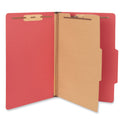 Universal Bright Colored Pressboard Classification Folders, 2" Expansion, 1 Divider, 4 Fasteners, Legal Size, Ruby Red Exterior, 10/Box (10213)