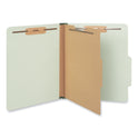 Universal Four-Section Pressboard Classification Folders, 2" Expansion, 1 Divider, 4 Fasteners, Letter Size, Green Exterior, 10/Box (10251)