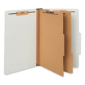 Universal Six-Section Pressboard Classification Folders, 2" Expansion, 2 Dividers, 6 Fasteners, Legal Size, Gray Exterior, 10/Box (10282)