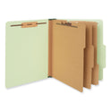 Universal Eight-Section Pressboard Classification Folders, 3" Expansion, 3 Dividers, 8 Fasteners, Letter Size, Green Exterior, 10/Box (10291)