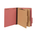 Universal Bright Colored Pressboard Classification Folders, 2" Expansion, 2 Dividers, 6 Fasteners, Letter Size, Ruby Red, 10/Box (10303)