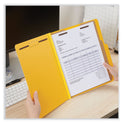 Universal Bright Colored Pressboard Classification Folders, 2" Expansion, 2 Dividers, 6 Fasteners, Letter Size, Yellow Exterior, 10/Box (10304)