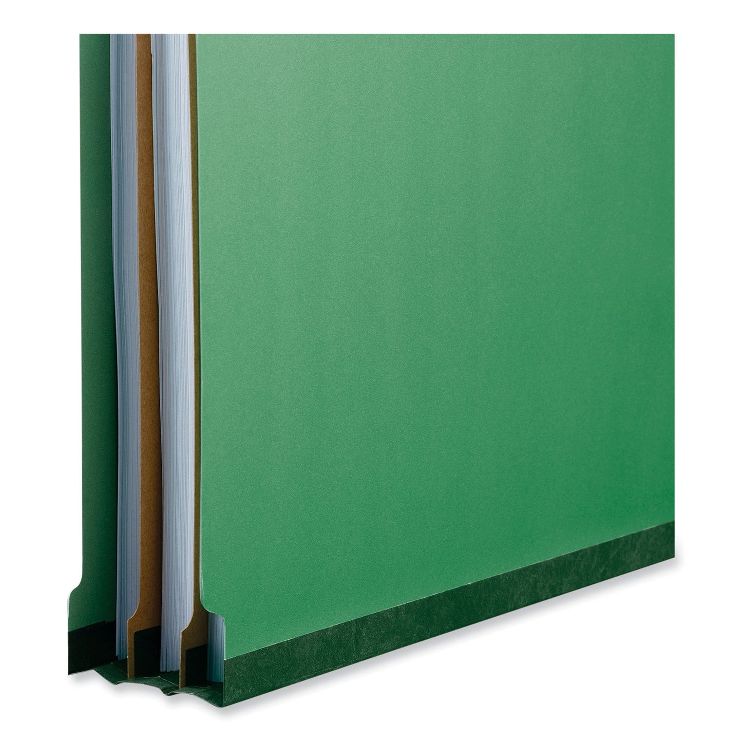 Universal Bright Colored Pressboard Classification Folders, 2" Expansion, 2 Dividers, 6 Fasteners, Legal Size, Emerald Green, 10/Box (10312)