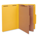 Universal Bright Colored Pressboard Classification Folders, 2" Expansion, 2 Dividers, 6 Fasteners, Legal Size, Yellow Exterior, 10/Box (10314)