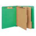 Universal Deluxe Six-Section Pressboard End Tab Classification Folders, 2 Dividers, 6 Fasteners, Letter Size, Green, 10/Box (10317)