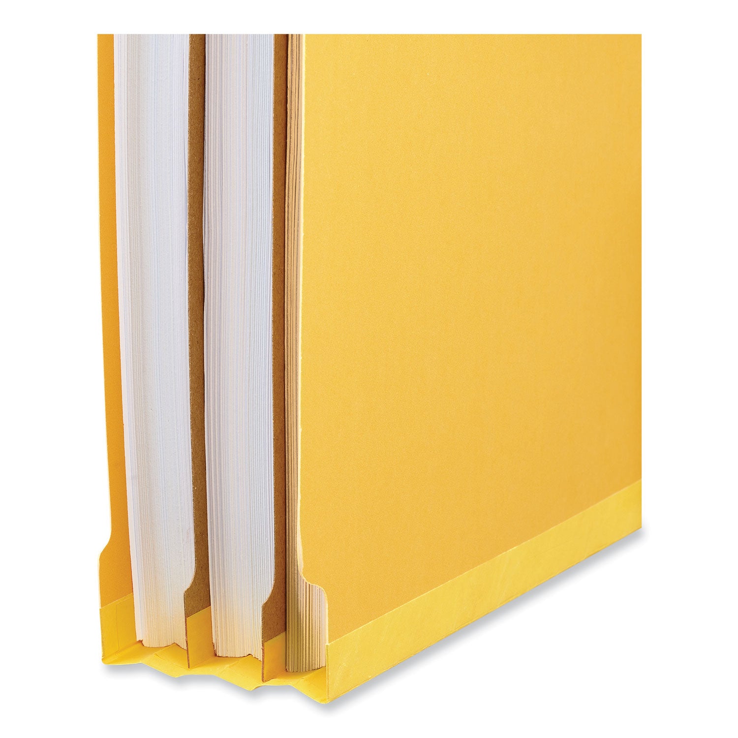 Universal Deluxe Six-Section Pressboard End Tab Classification Folders, 2 Dividers, 6 Fasteners, Letter Size, Yellow, 10/Box (10319)