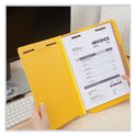 Universal Deluxe Six-Section Pressboard End Tab Classification Folders, 2 Dividers, 6 Fasteners, Letter Size, Yellow, 10/Box (10319)