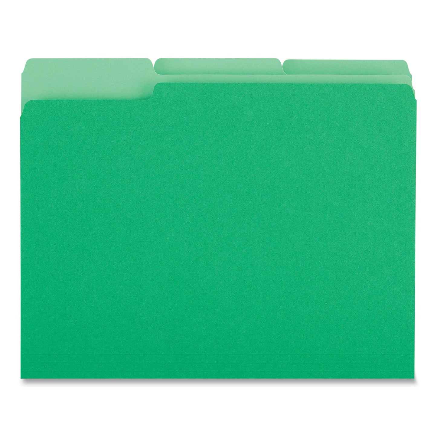 Universal Deluxe Colored Top Tab File Folders, 1/3-Cut Tabs: Assorted, Letter Size, Green/Light Green, 100/Box (10502)