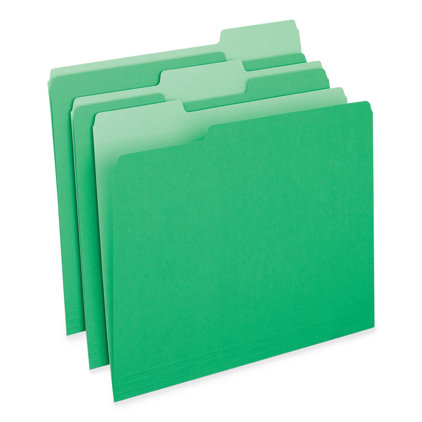 Universal Deluxe Colored Top Tab File Folders, 1/3-Cut Tabs: Assorted, Letter Size, Green/Light Green, 100/Box (10502)