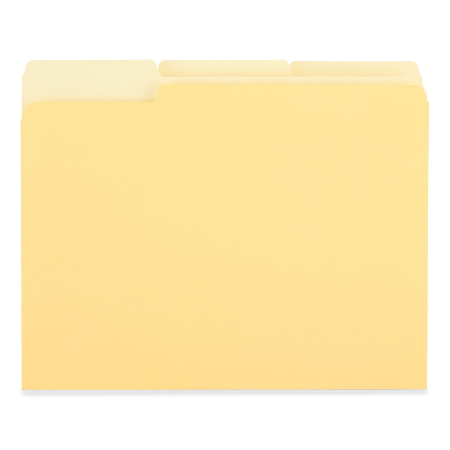 Universal Deluxe Colored Top Tab File Folders, 1/3-Cut Tabs: Assorted, Letter Size, Yellow/Light Yellow, 100/Box (10504)