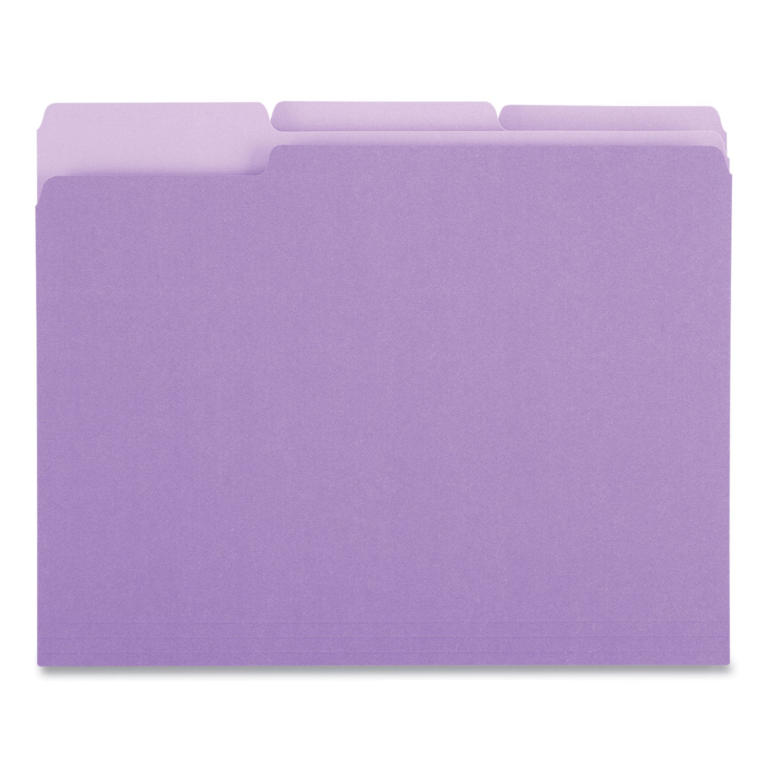 Universal Deluxe Colored Top Tab File Folders, 1/3-Cut Tabs: Assorted, Letter Size, Violet/Light Violet, 100/Box (10505)