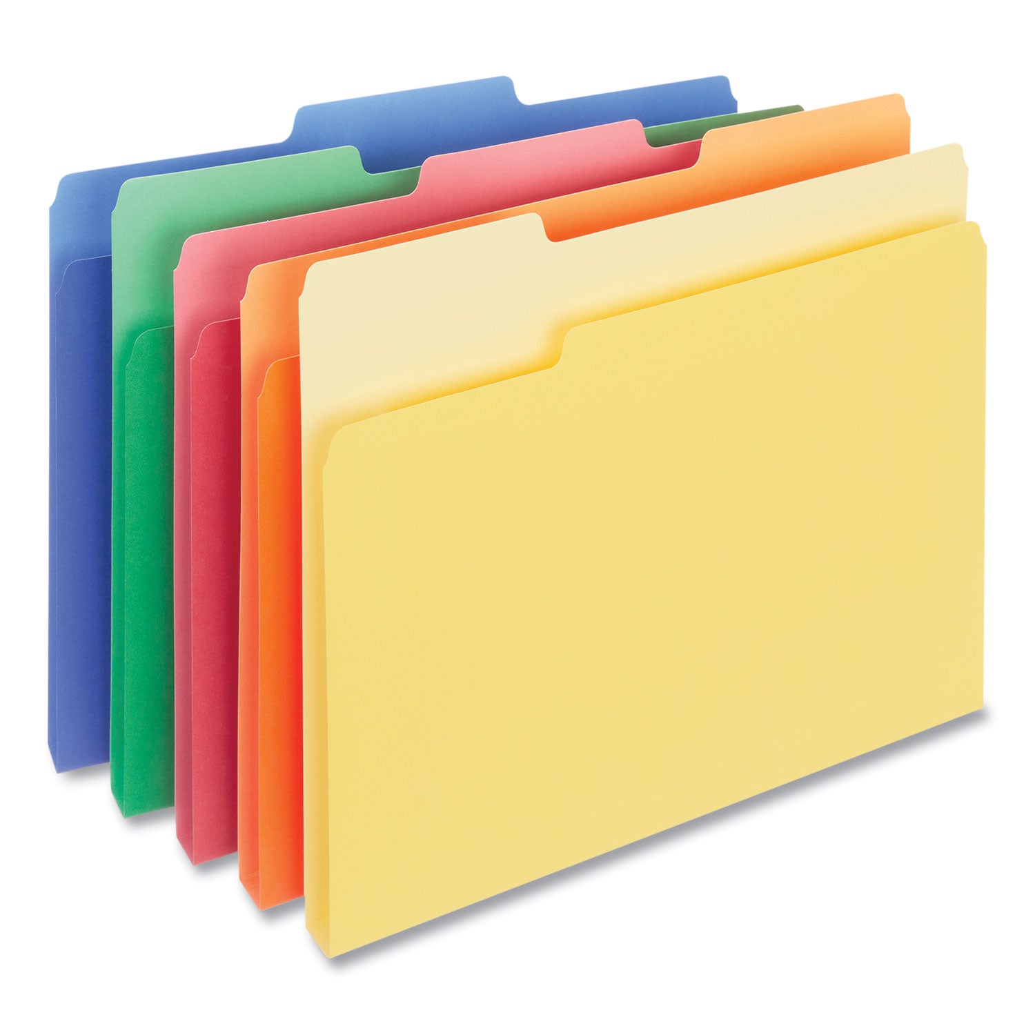 Universal Deluxe Colored Top Tab File Folders, 1/3-Cut Tabs: Assorted, Letter Size, Assorted Colors, 100/Box (10506)