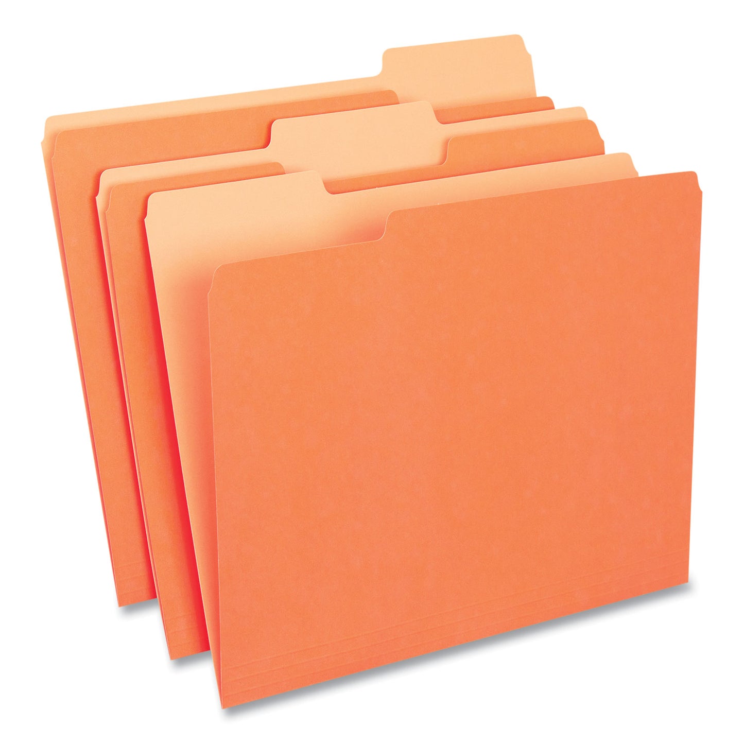 Universal Deluxe Colored Top Tab File Folders, 1/3-Cut Tabs: Assorted, Letter Size, Orange/Light Orange, 100/Box (10507)