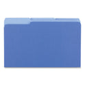 Deluxe Colored Top Tab File Folders, 1/3-Cut Tabs: Assorted, Legal Size, Blue/Light Blue, 100/Box