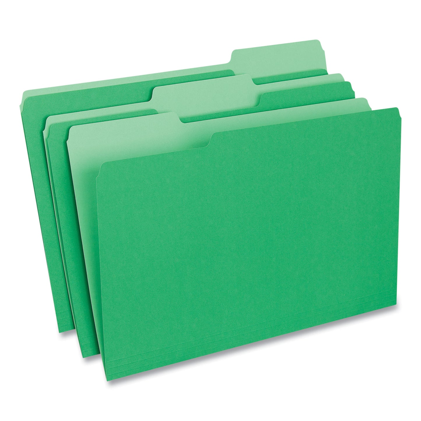 Universal Deluxe Colored Top Tab File Folders, 1/3-Cut Tabs: Assorted, Legal Size, Bright Green/Light Green, 100/Box (10522)