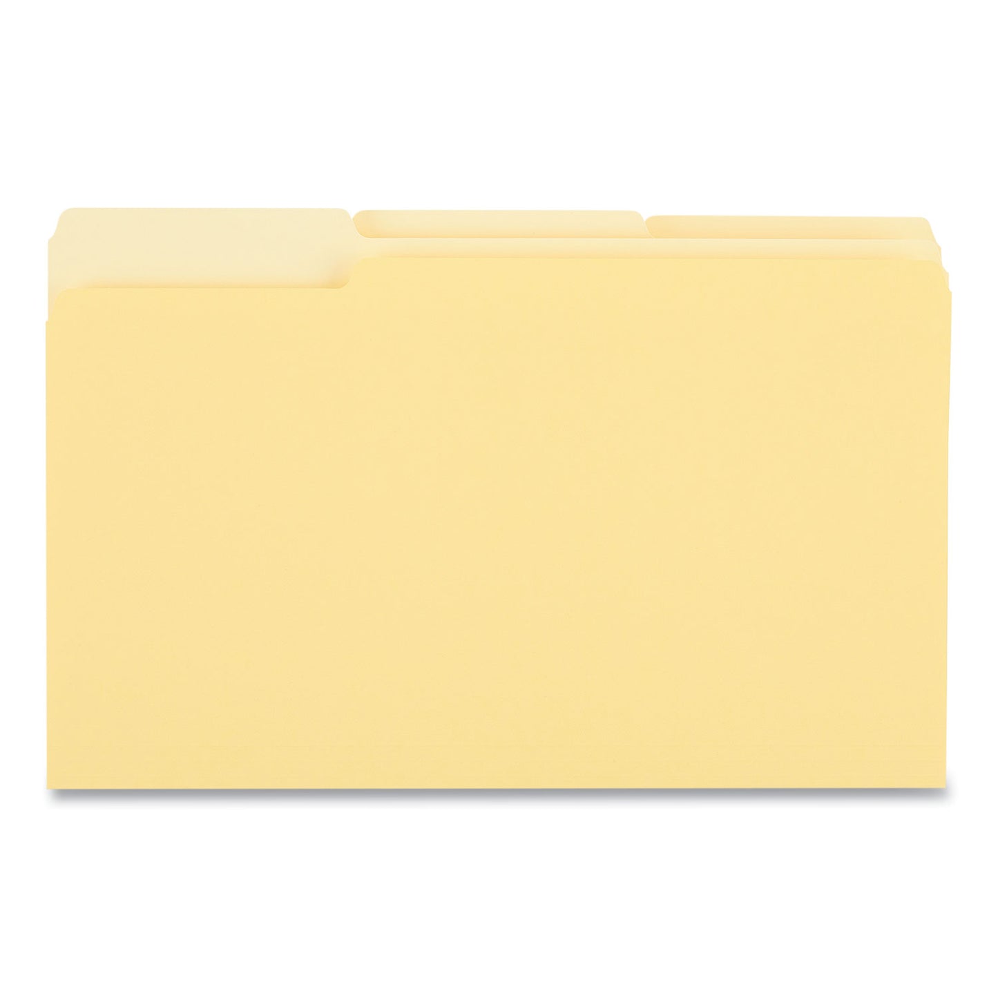 Universal Deluxe Colored Top Tab File Folders, 1/3-Cut Tabs: Assorted, Legal Size, Yellow/Light Yellow, 100/Box (10524)