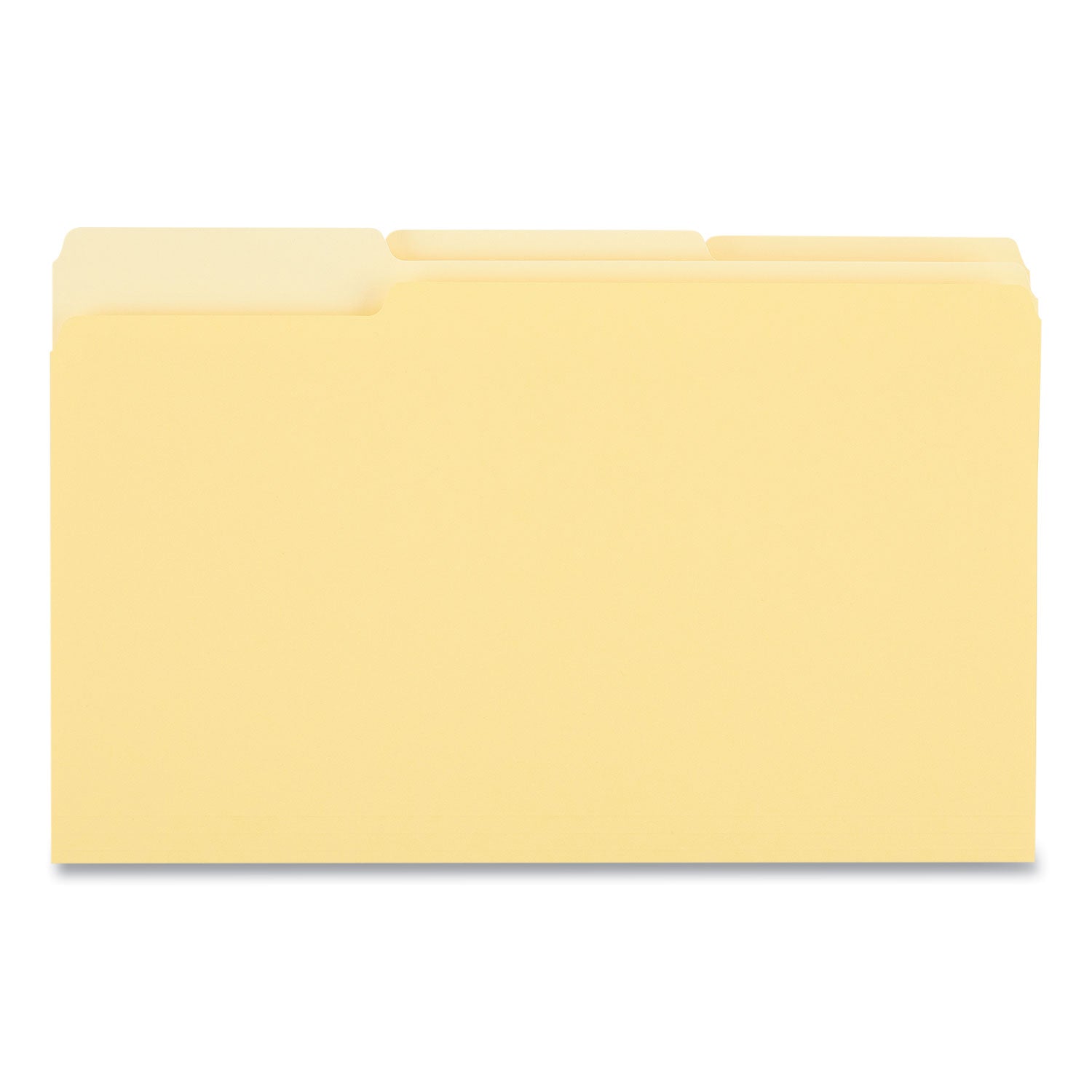 Universal Deluxe Colored Top Tab File Folders, 1/3-Cut Tabs: Assorted, Legal Size, Yellow/Light Yellow, 100/Box (10524)