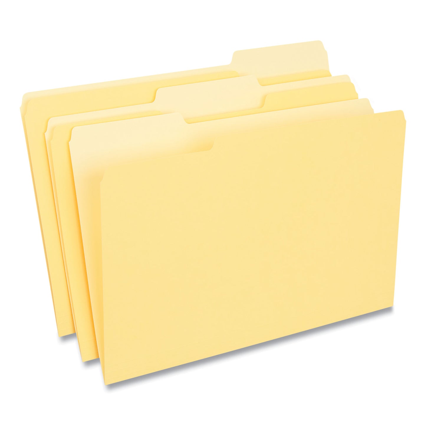 Universal Deluxe Colored Top Tab File Folders, 1/3-Cut Tabs: Assorted, Legal Size, Yellow/Light Yellow, 100/Box (10524)