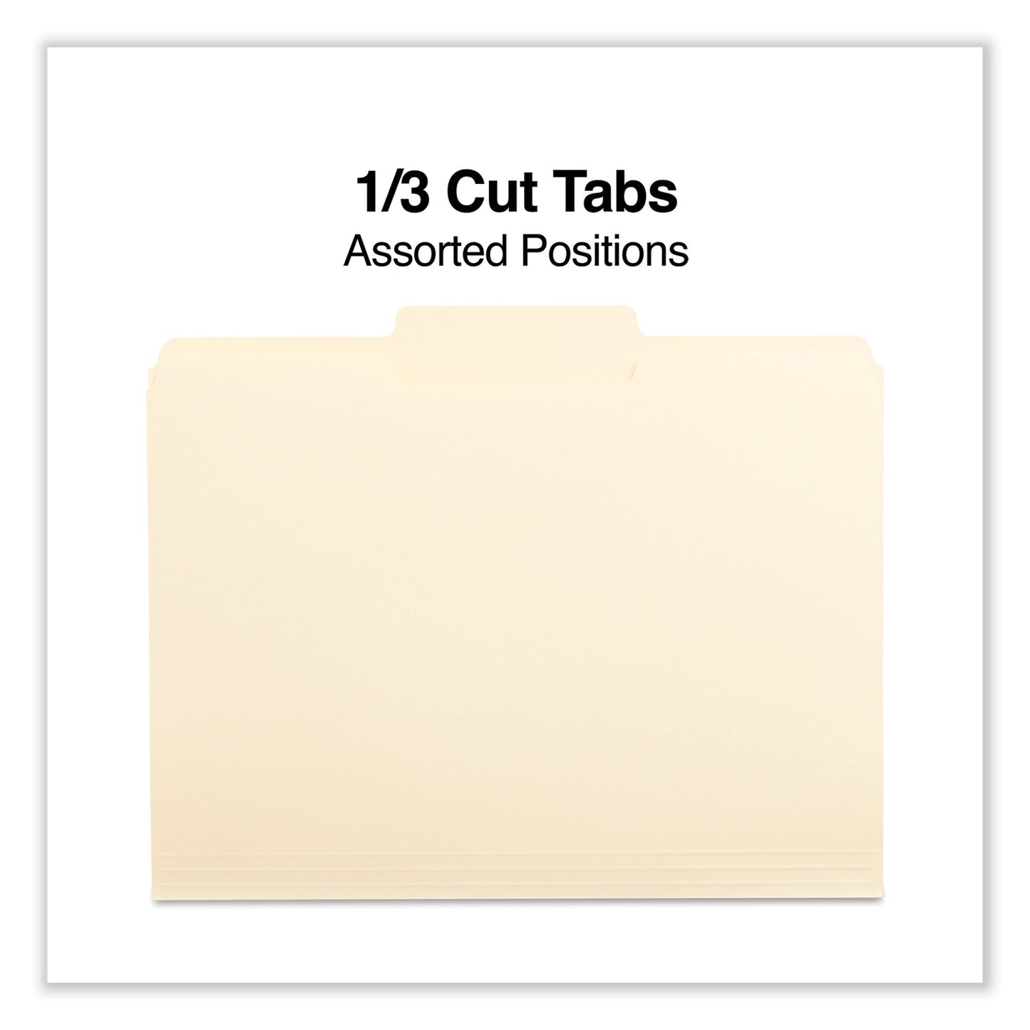 Universal Top Tab File Folders, 1/3-Cut Tabs: Center Position, Letter Size, 0.75" Expansion, Manila, 100/Box (12122)