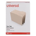 Universal Top Tab File Folders, 1/3-Cut Tabs: Right Position, Letter Size, 0.75" Expansion, Manila, 100/Box (12123)