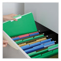 Universal Interior File Folders, 1/3-Cut Tabs: Assorted, Letter Size, 11-pt Stock, Green, 100/Box (12302)