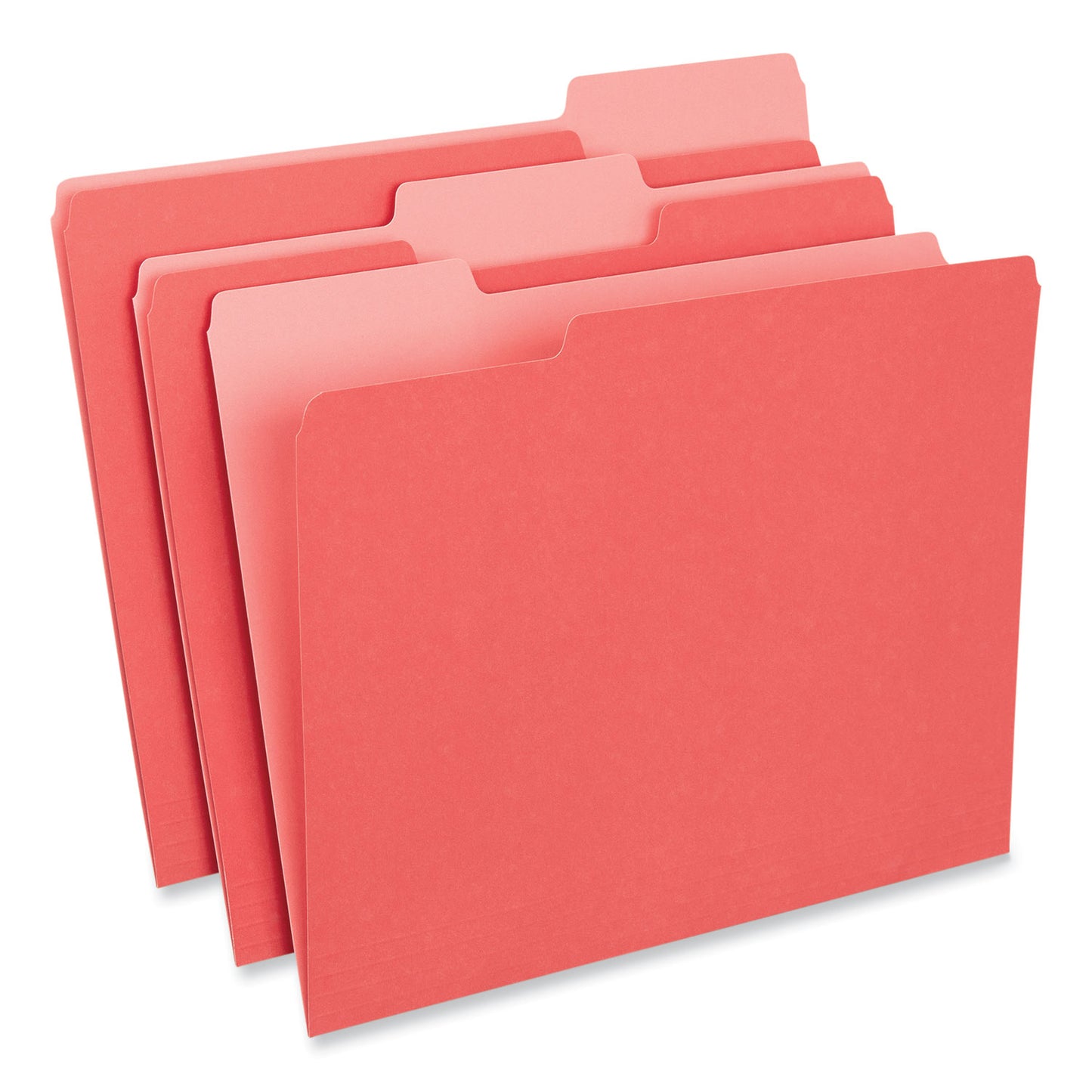 Universal Interior File Folders, 1/3-Cut Tabs: Assorted, Letter Size, 11-pt Stock, Red, 100/Box (12303)