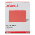 Universal Interior File Folders, 1/3-Cut Tabs: Assorted, Letter Size, 11-pt Stock, Red, 100/Box (12303)