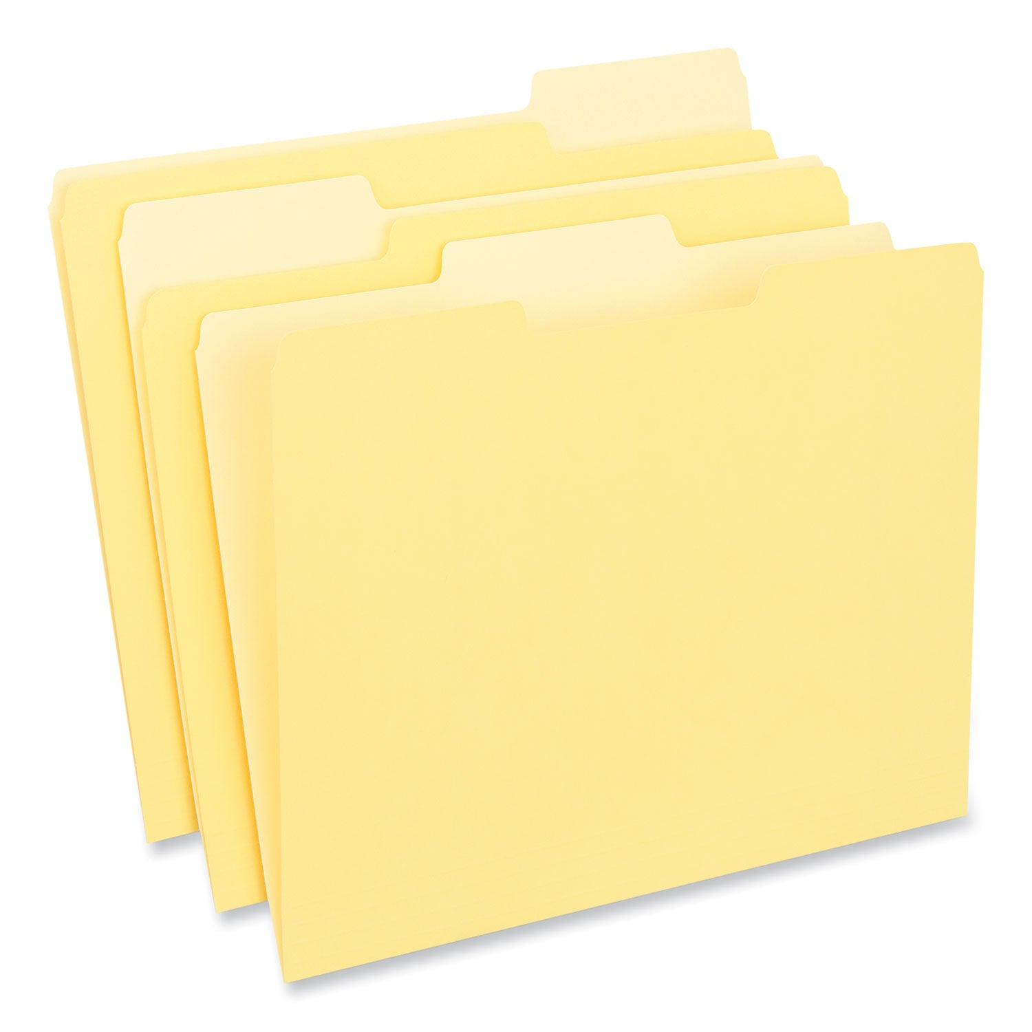 Universal Interior File Folders, 1/3-Cut Tabs: Assorted, Letter Size, 11-pt Stock, Yellow, 100/Box (12304)